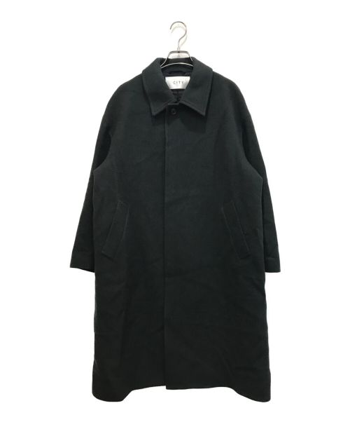 CITY（シティ）CITY (シティ) スーパー100S ウールオーバーステンカラーコート グリーン サイズ:1の古着・服飾アイテム