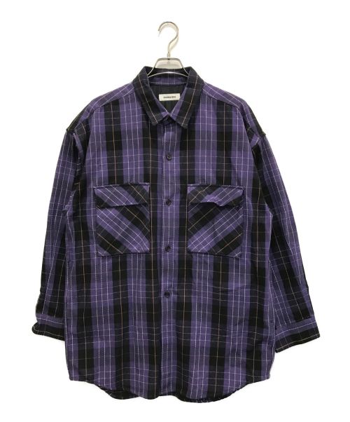 MONKEY TIME（モンキータイム）MONKEY TIME (モンキータイム) HEAVY CHECK TWILL OVER SIZED CPO パープル サイズ:XLの古着・服飾アイテム