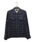 Needles（ニードルズ）の古着「Classic Shirt Rayon Dobby Plaid長袖シャツ」｜ネイビー