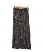 DIESELディーゼル）の古着「花柄オールオーバープリントスカート」｜ブラック×ピンク