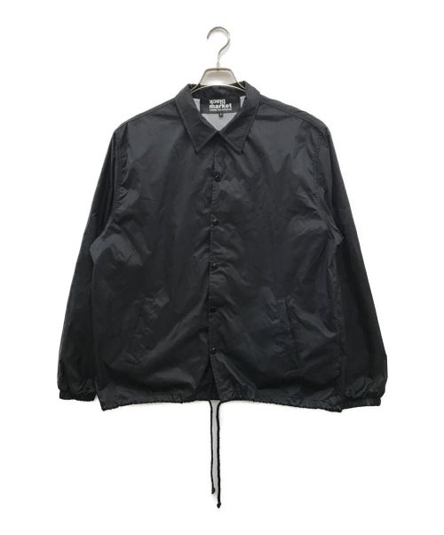 black market COMME des GARCONS（ブラックマーケットコムデギャルソン）black market COMME des GARCONS (ブラックマーケットコムデギャルソン) バックロゴプリント コーチジャケット ブラック サイズ:Lの古着・服飾アイテム