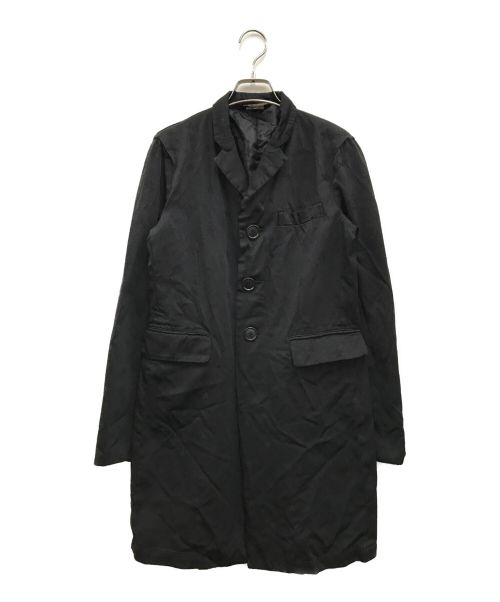 BLACK COMME des GARCONS（ブラック コムデギャルソン）BLACK COMME des GARCONS (ブラック コムデギャルソン) ポリ縮絨スター3Bロングジャケット ブラック サイズ:Mの古着・服飾アイテム