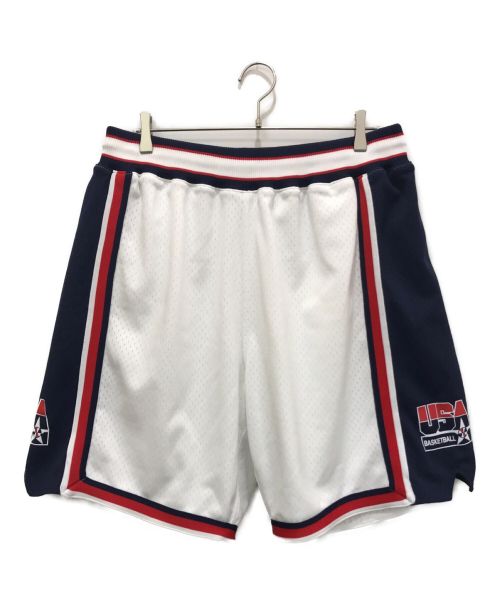 MITCHELL & NESS（ミッチェルアンドネス）MITCHELL & NESS (ミッチェルアンドネス) NBA AUTHENTIC SHORTS ホワイト×ネイビー サイズ:XLの古着・服飾アイテム