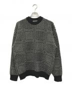 AURALEEオーラリー）の古着「HARD TWIST MERINO JACQUARD KNIT BIG P/O」｜ブラック