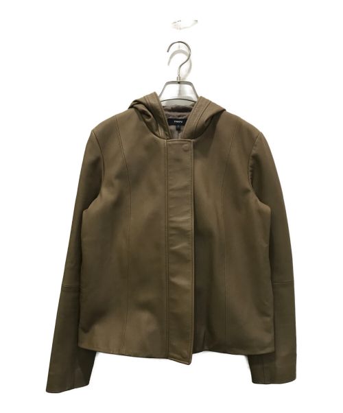 theory（セオリー）theory (セオリー) Soft Leather Zip Up JKT ブラウン サイズ:Sの古着・服飾アイテム