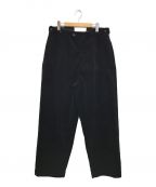 lenoリノ）の古着「CORDUROY BUCKLE BACK TROUSERS（コーデュロイバックルバックトラウザーズ）」｜ブラック