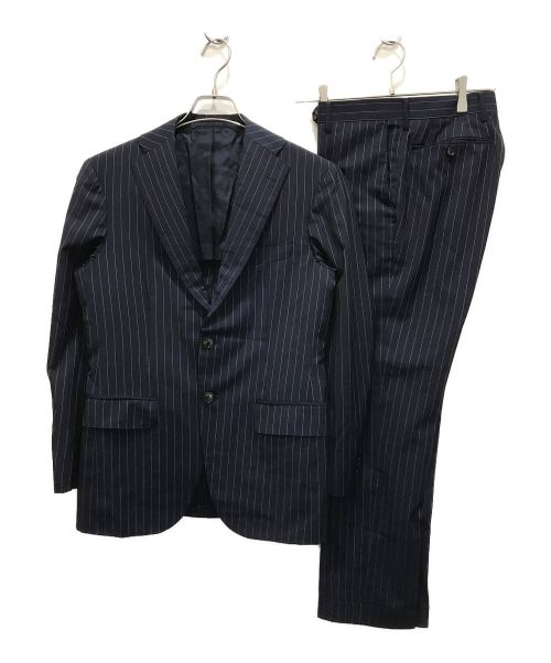 RING JACKET（リングジャケット）RING JACKET (リングジャケット) 段返り ストライプセットアップスーツ ネイビー サイズ:42の古着・服飾アイテム