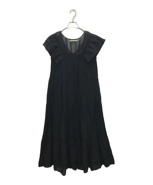 ne quittez pas（ヌキテパ）ne quittez pas (ヌキテパ) COTTON VOIL LACE LONG DRESS ブラック サイズ:不明（実寸参照）の古着・服飾アイテム