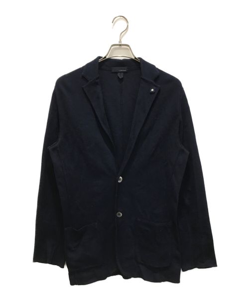 LARDINI（ラルディーニ）LARDINI (ラルディーニ) ニットテーラードジャケット ネイビー サイズ:Sの古着・服飾アイテム