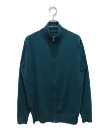 JOHN SMEDLEY（ジョンスメドレー）の古着「90’ｓジップアップニット」｜グリーン