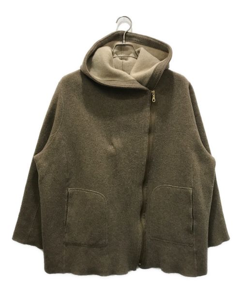 23区（ニジュウサンク）23区 (ニジュウサンク) Tesi (テシ) フーデッドコート ベージュ サイズ:48の古着・服飾アイテム