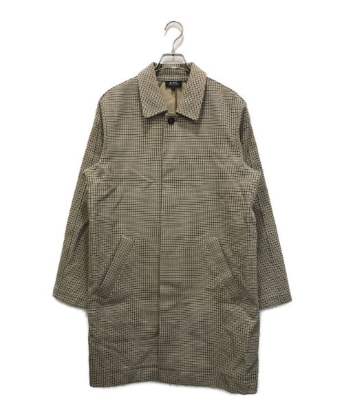 A.P.C.（アーペーセー）A.P.C. (アー・ペー・セー) ガンクラブチェックコート ベージュ サイズ:Sの古着・服飾アイテム