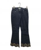 CELINEセリーヌ）の古着「Embroidered Floral Flare Jeans」｜インディゴ