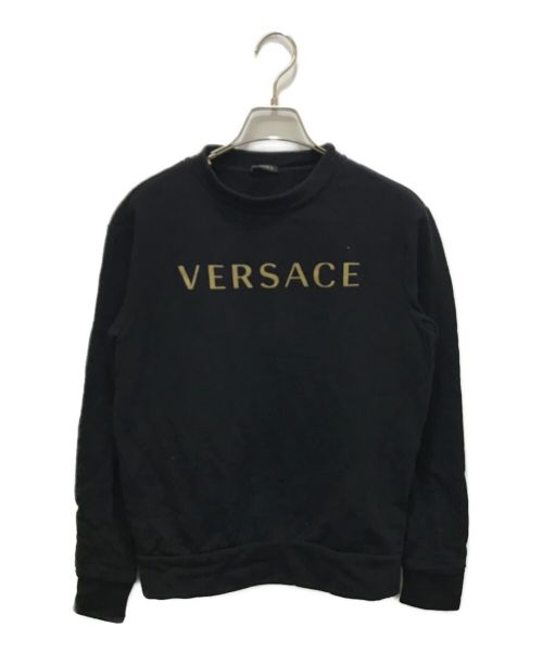 VERSACE（ヴェルサーチ）VERSACE (ヴェルサーチェ) ロゴスウェット ブラック サイズ:36の古着・服飾アイテム