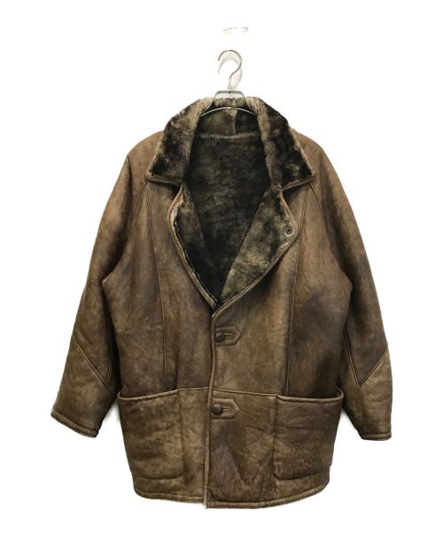 ORIGINAL SPANISH SHEARLING.（オリジナルスパニッシュシェアリング）ORIGINAL SPANISH SHEARLING. (オリジナルスパニッシュシェアリング) スパニッシュムートンコート ブラウン サイズ:不明（実寸参照）の古着・服飾アイテム