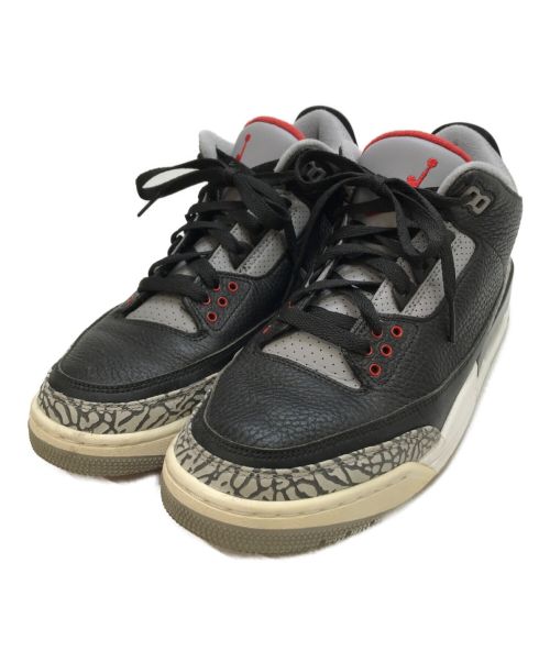 NIKE（ナイキ）NIKE (ナイキ) AIR JORDAN 3 RETRO OG ローカットスニーカー BLACK/FIRE RED-CEMENT GREY サイズ:27の古着・服飾アイテム