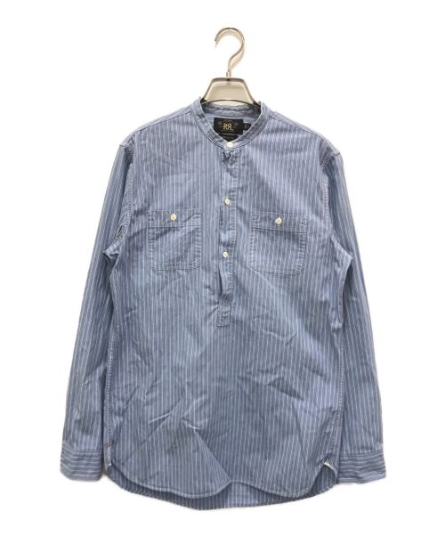 RRL（ダブルアールエル）RRL (ダブルアールエル) バンドカラープルオーバーシャツ ブルー サイズ:Sの古着・服飾アイテム