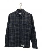 PAPERSKYペーパースカイ）の古着「CORMORANT WOOL SHIRT（コーモラントウールシャツ）」｜ネイビー