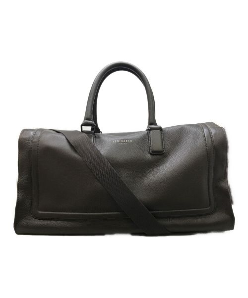 ted baker（テッドベーカー）ted baker (テッドベーカー) Shalala Raised Edge Leather Holdall Bag ブラウンの古着・服飾アイテム