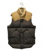 RockyMountainFeatherBedロッキーマウンテンフェザーベッド）の古着「christy vest/ダウンベスト」｜ブラウン×ベージュ