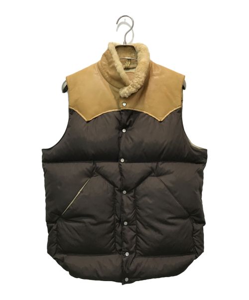 RockyMountainFeatherBed（ロッキーマウンテンフェザーベッド）RockyMountainFeatherBed (ロッキーマウンテンフェザーベッド) christy vest/ダウンベスト ブラウン×ベージュ サイズ:38の古着・服飾アイテム