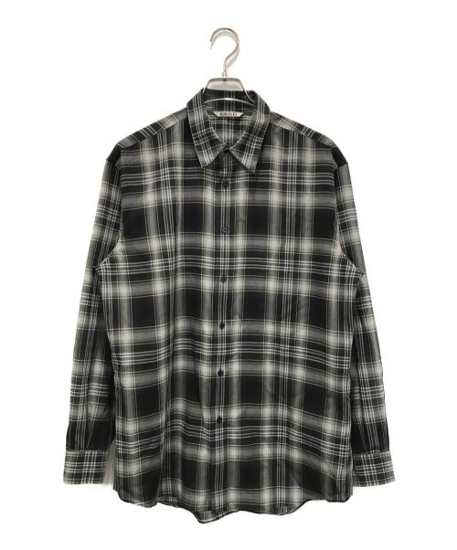 AURALEE（オーラリー）AURALEE (オーラリー) WOOL RECYCLED POLYESTER CLOTH SHIRTS ブラック サイズ:4の古着・服飾アイテム