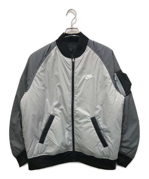 NIKE（ナイキ）NIKE (ナイキ) リバーシブルダウンMA-1ジャケット グレー サイズ:Lの古着・服飾アイテム