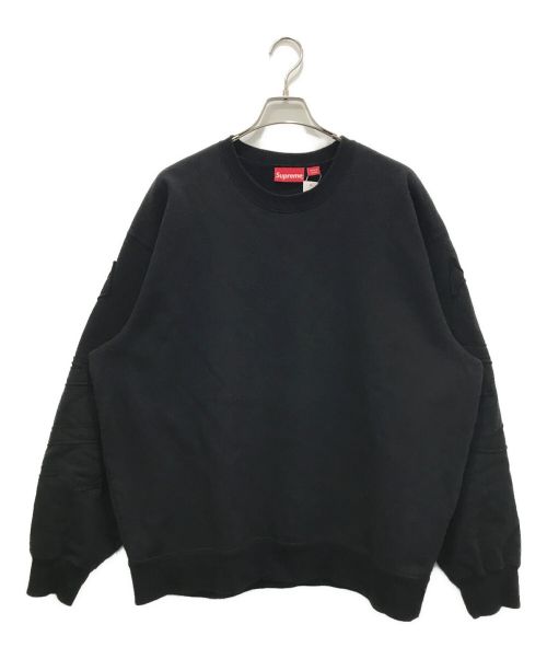 SUPREME（シュプリーム）SUPREME (シュプリーム) Tonal Applique Crewneck（トーナルアップリケクルーネック） ブラック サイズ:XLの古着・服飾アイテム