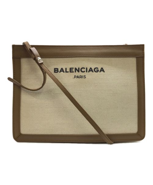 BALENCIAGA（バレンシアガ）BALENCIAGA (バレンシアガ) NAVY POCHETTE ベージュの古着・服飾アイテム