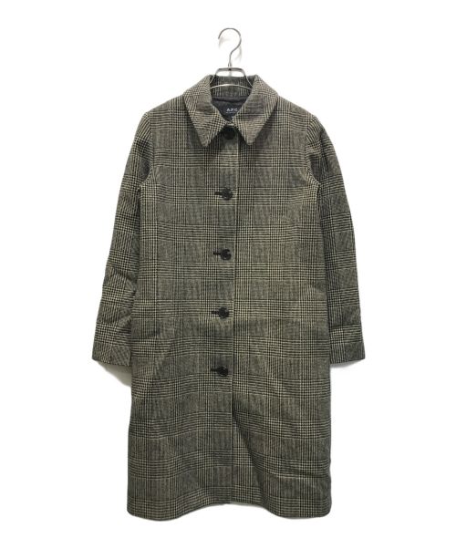 A.P.C.（アーペーセー）A.P.C. (アーペーセー) グレンチェックシングルコート ベージュ サイズ:36の古着・服飾アイテム