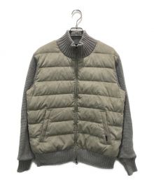 Aquascutum（アクアスキュータム）の古着「SUEDE COMBINATION DOWN JACKET」｜ブラウン