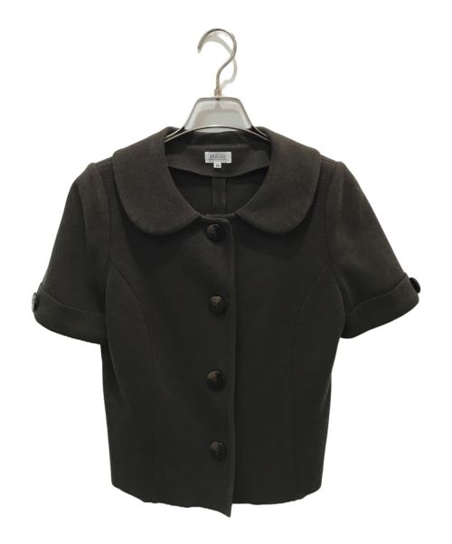 FOXEY（フォクシー）FOXEY (フォクシー) 半袖ニットジャケット ブラウン サイズ:40の古着・服飾アイテム