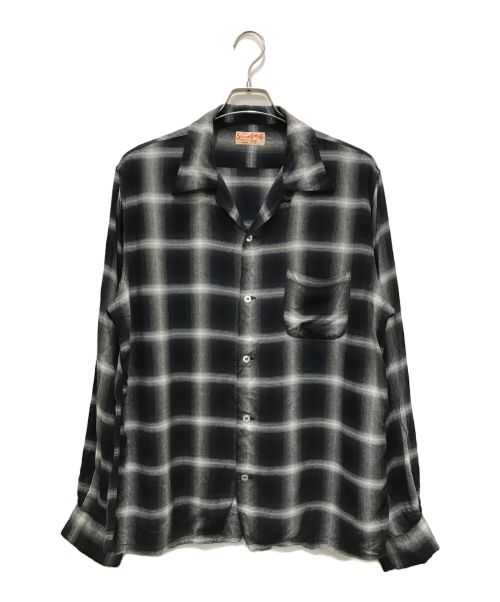 SUGAR CANE（シュガーケーン）SUGAR CANE (シュガーケーン) RAYON OMBRE CHECK OPEN SHIRT グレー サイズ:Lの古着・服飾アイテム