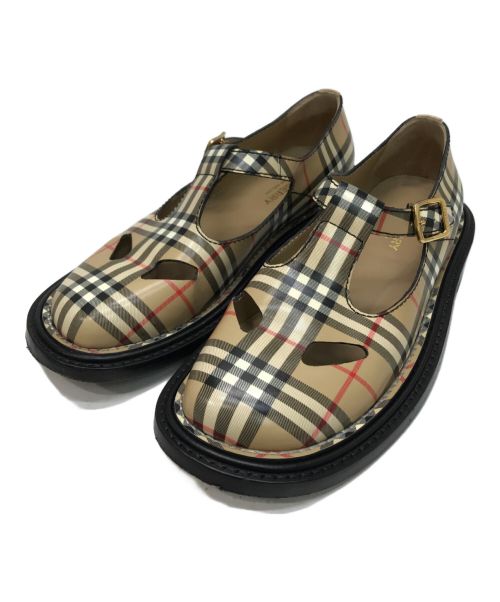 BURBERRY（バーバリー）BURBERRY (バーバリー) ノヴァチェックT-BAR SHOE ベージュ サイズ:36 1/2の古着・服飾アイテム