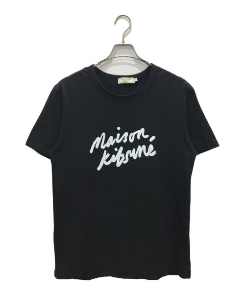 maison kitsune（メゾンキツネ）maison kitsune (メゾンキツネ) ビッグパステルフォックスヘッドロゴTシャツ ブラック サイズ:XLの古着・服飾アイテム