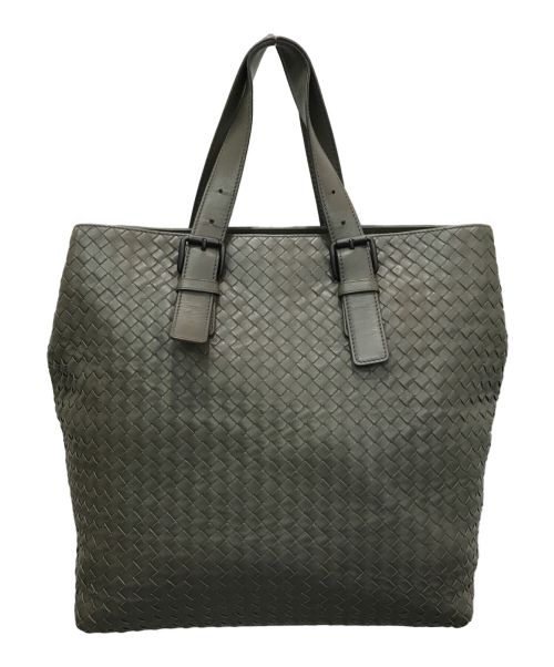 BOTTEGA VENETA（ボッテガベネタ）BOTTEGA VENETA (ボッテガベネタ) イントレチャートトートバッグ グレーの古着・服飾アイテム