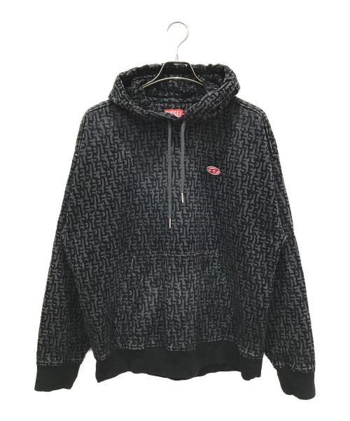 DIESEL（ディーゼル）DIESEL (ディーゼル) D-Um-Rib Track Denim Hoodie グレー サイズ:Mの古着・服飾アイテム