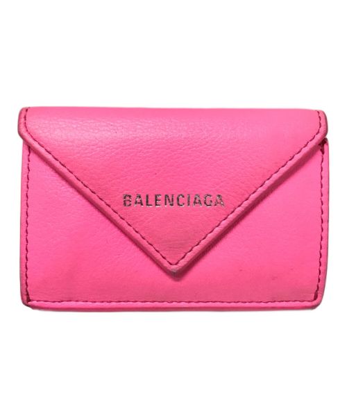 BALENCIAGA（バレンシアガ）BALENCIAGA (バレンシアガ) ペーパーミニウォレット ピンクの古着・服飾アイテム