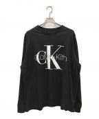 Calvin Klein×KITHカルバンクライン×キス）の古着「コラボロゴ ロングスリーブ Tシャツ」｜ブラック