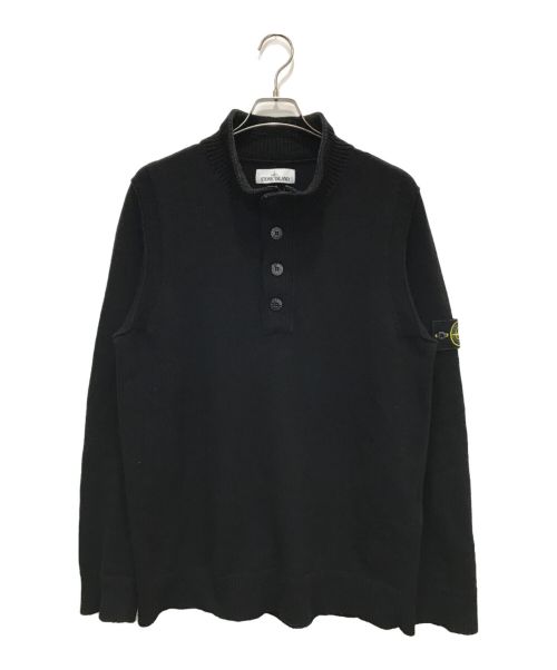 STONE ISLAND（ストーンアイランド）STONE ISLAND (ストーンアイランド) 7GG スタンドカラー ハーフジップ ニットセーター ブラック サイズ:XLの古着・服飾アイテム