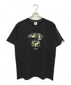 Aape BY A BATHING APEエーエイプ バイ アベイシングエイプ）の古着「フェイスロゴTシャツ」｜ブラック