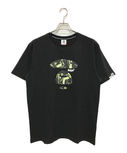 Aape BY A BATHING APE（エーエイプ バイ アベイシングエイプ）Aape BY A BATHING APE (エーエイプ バイ アベイシングエイプ) フェイスロゴTシャツ ブラック サイズ:XL 未使用品の古着・服飾アイテム