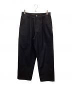 Graphpaperグラフペーパー）の古着「Double Cloth Peach Two Tuck Pants」｜ブラック