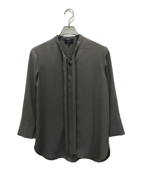 theory（セオリー）theory (セオリー) Prime GGT Tie Blouse グレー サイズ:Sの古着・服飾アイテム