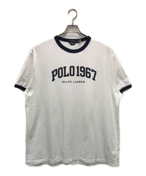 POLO RALPH LAUREN（ポロ・ラルフローレン）POLO RALPH LAUREN (ポロ・ラルフローレン) リンガーTシャツ ホワイト×ネイビー サイズ:XLの古着・服飾アイテム