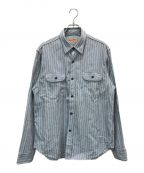 SUGAR CANEシュガーケーン）の古着「DOBBY STRIPE WORK SHIRT」｜ブルー