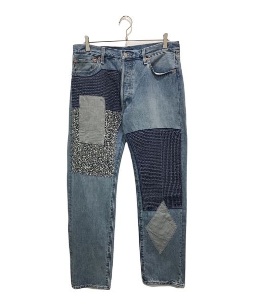 LEVI'S PReMIUM（リーバイスプレミアム）LEVI'S PReMIUM (リーバイスプレミアム) パッチワークデニムパンツ インディゴ サイズ:SIZE 86cm (W34)の古着・服飾アイテム