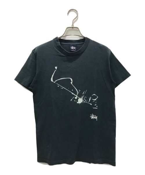 stussy（ステューシー）stussy (ステューシー) WTAPS (ダブルタップス) 90‘SプリントTシャツ ネイビー サイズ:Sの古着・服飾アイテム