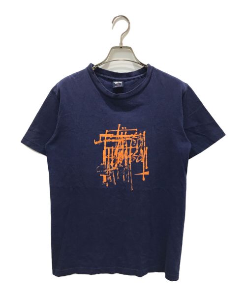 stussy（ステューシー）stussy (ステューシー) 90‘SプリントTシャツ ネイビー サイズ:Sの古着・服飾アイテム