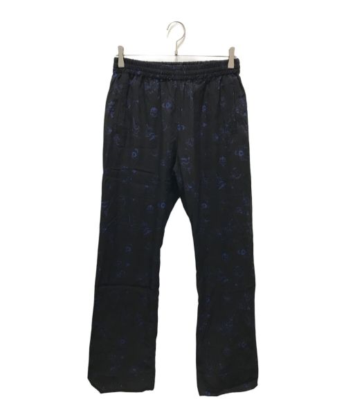 URU（ウル）URU (ウル) WISM 別注 RAYON PRINT EASY PANTS ブラック サイズ:2 未使用品の古着・服飾アイテム